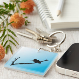 Llavero Keychain - Hummingbird y Branch Silhouette