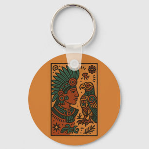 Llavero Keychain indígena mexicano - Guerrero, pájaro, tam