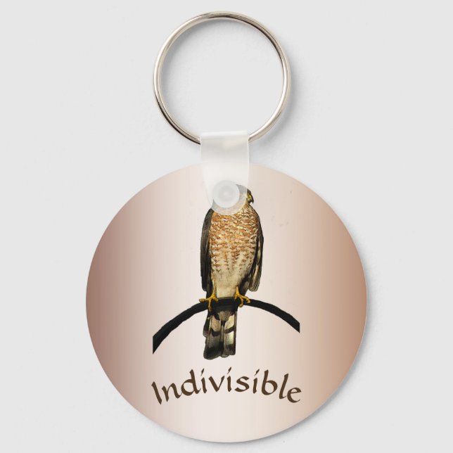 Llavero Keychain indivisible de aves de Hawk Marrón (Anverso)