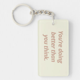 Llavero Keychain Inspirador de doble cara | Beige y verde