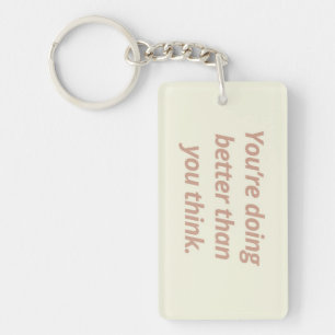 Llavero Keychain Inspirador de doble cara   Beige y verde