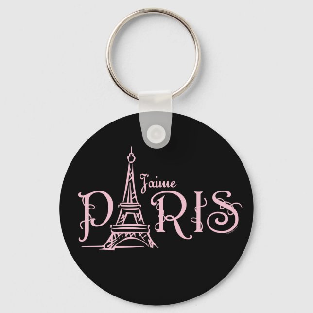 Llavero Keychain J'aime Paris (Oscuro) (Anverso)