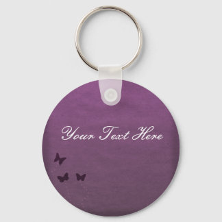 Llavero Keychain/Keyring de Personalizable de mariposa púr