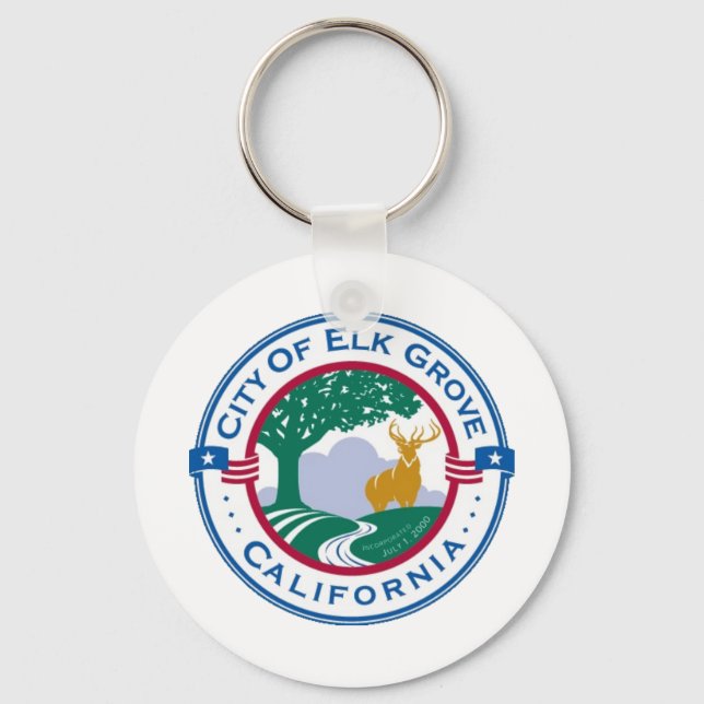 Llavero Keychain, la bandera de Elk Grove (California) (Anverso)