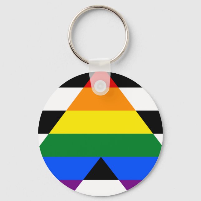 Llavero Keychain, la bandera recta de LGBT (Anverso)