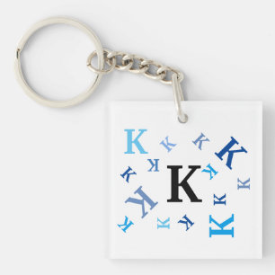 Llavero Keychain - Letras despedazadas en azul