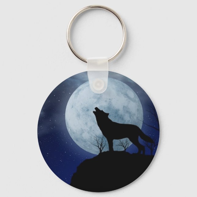 Llavero Keychain Lobo de la Luna Llena (Anverso)
