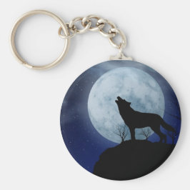 Llavero Keychain Lobo de la Luna Llena