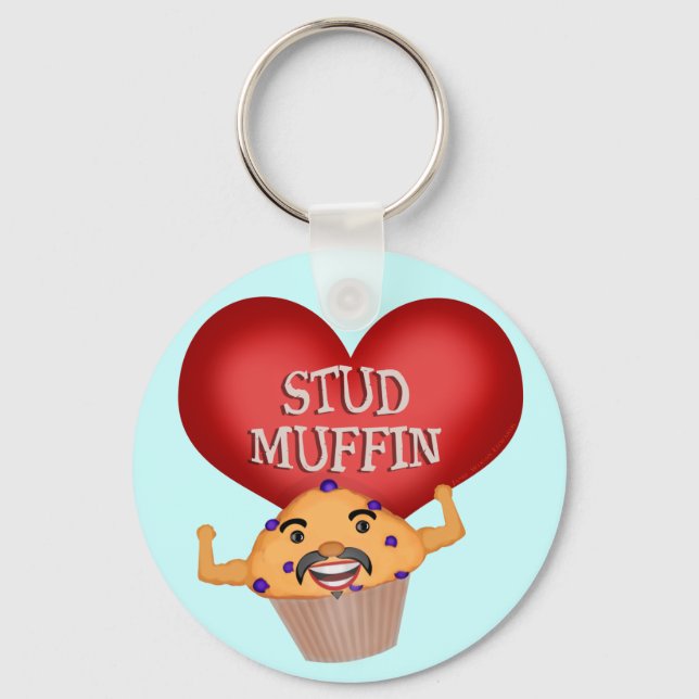 Llavero Keychain masculino de Stud Muffin divertido (Anverso)