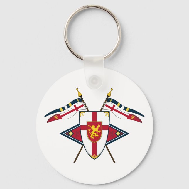 Llavero Keychain Medieval Shield and Flags (Anverso)