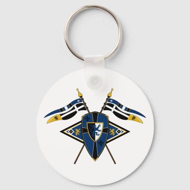 Llavero Keychain Medieval Shield and Flags (Anverso)