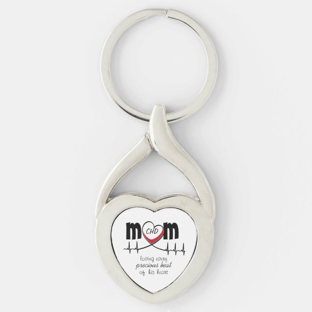 Llavero Keychain Metalizado CHD de Heart Mom (Anverso)