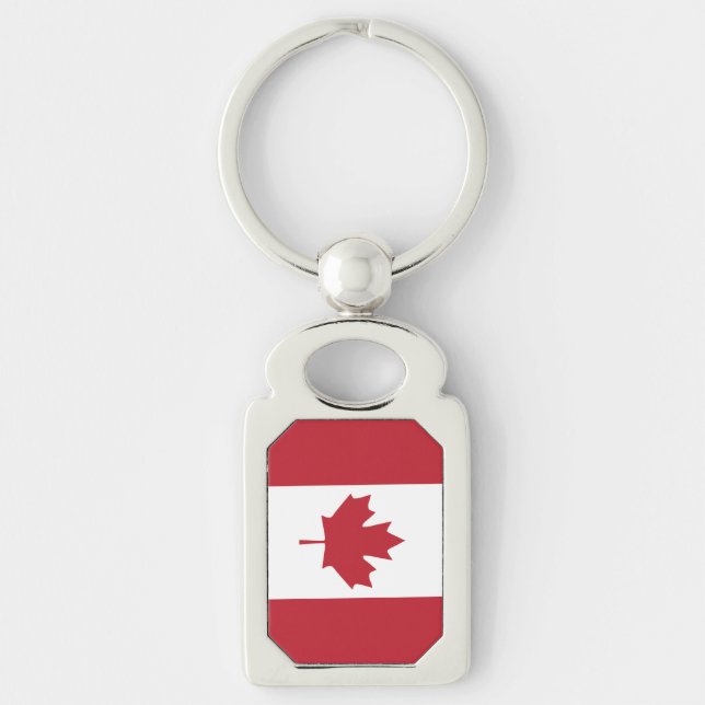 Llavero Keychain Metalizado con bandera de Canadá (Anverso)