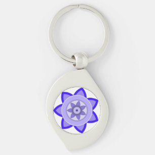 Llavero Keychain metalizado con el arte de la flor