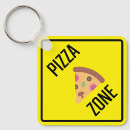 Llavero Keychain Metalizado cuadrado de Pizza Zone
