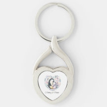 Keychain Metalizado de amor pingüino personalizado