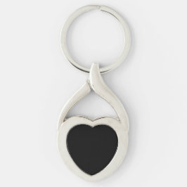 Llavero Keychain Metalizado de corazón trenzado negro