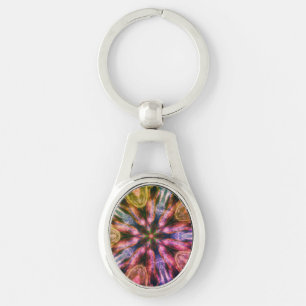 Llavero Keychain Metalizado de estilo de Mandalastyle Oval