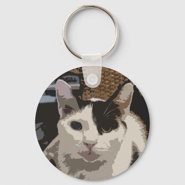 Llavero Keychain Metalizado de gato (Anverso)
