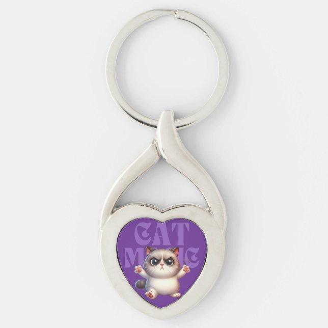 Llavero Keychain Metalizado de Gato Mágico (Anverso)