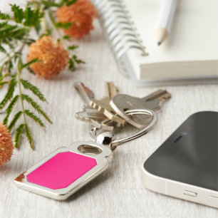 Llavero Keychain Metalizado de Personalizado Rosa Neon