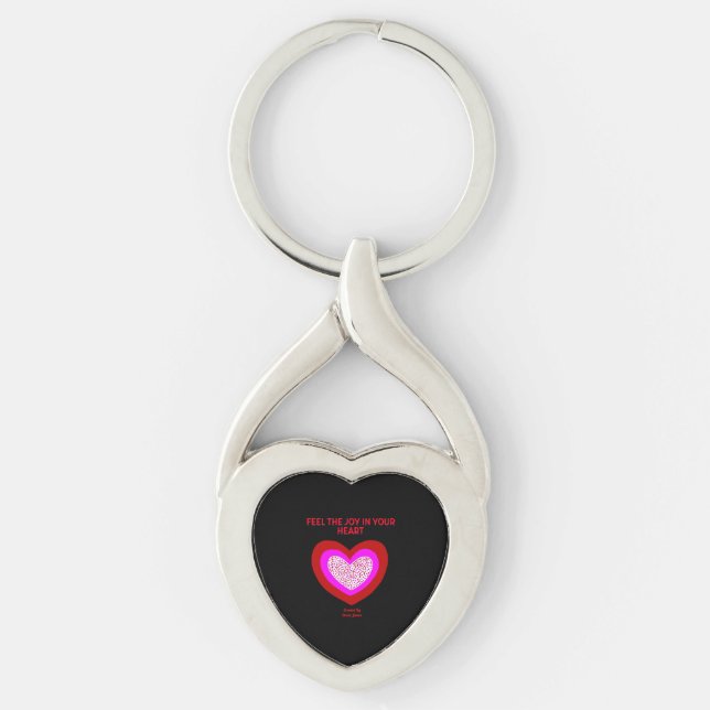 Llavero Keychain Metalizado del corazón alegre (Anverso)