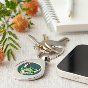 Llavero Keychain Metalizado del gato del Personalizado flu