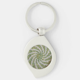 Llavero Keychain (metalizado) - Espiral blanca sobre el ve