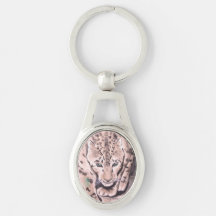 Keychain Metalizado Oval de Leopard "Green Eyes"