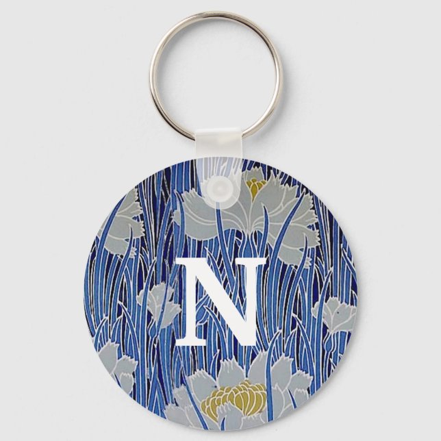 Llavero Keychain mongrama de flores blancas (Anverso)