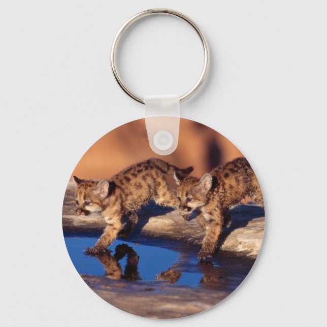 Llavero Keychain Mountain Lion Cubs Keychain (Anverso)
