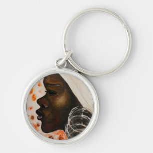 Llavero Keychain, mujer de la belleza africana - Pintura
