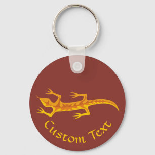 Llavero Keychain Naranja tribal Lizard