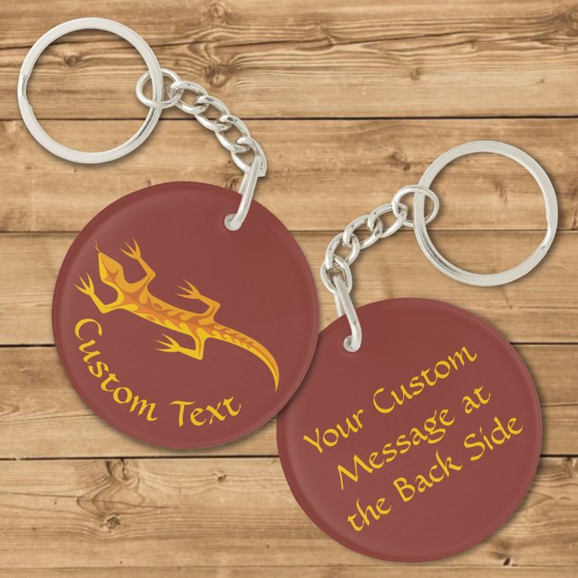 Llavero Keychain Naranja tribal Lizard (Subido por el creador)