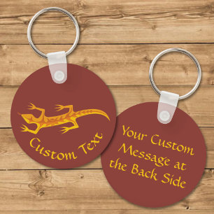 Llavero Keychain Naranja tribal Lizard