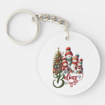 Keychain navidades con hombre de nieve Cree