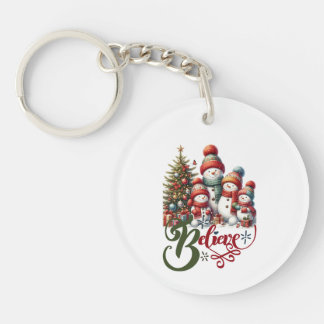 Llavero Keychain navidades con hombre de nieve Cree