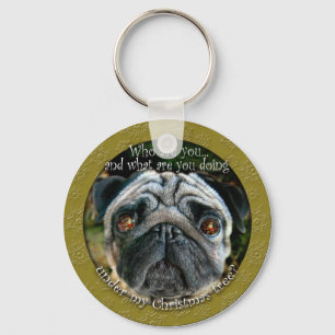 Llavero Keychain Navidades Pug