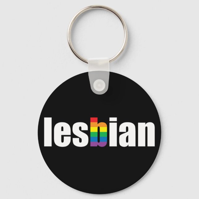 Llavero Keychain negro del Orgullo Lesbiano (Anverso)