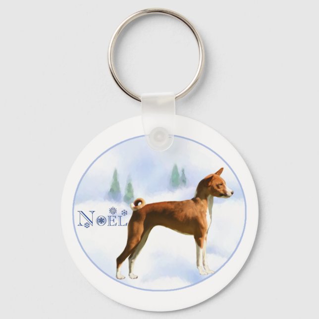Llavero Keychain Noel Basenji (Anverso)