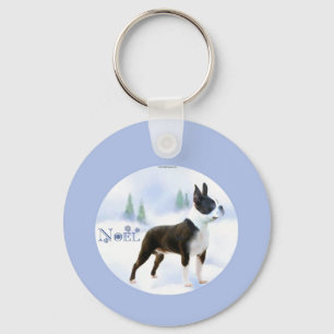 Llavero Keychain Noel Boston Terrier