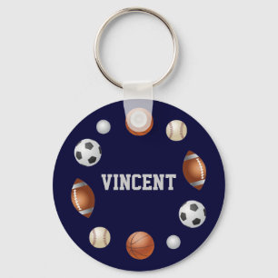 Llavero Keychain, nombre deportivo de Vincent World - Azul