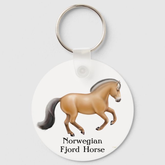 Llavero Keychain noruega de Caballo de Fiordo (Anverso)