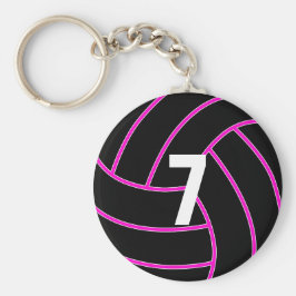 Llavero Keychain número de Jersey de voleibol rosa persona