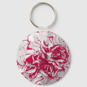 Llavero Keychain o Keyring - Carnación en rojo y blanco
