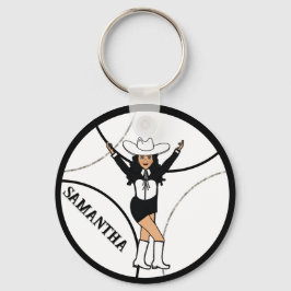 Llavero Keychain occidental/bailarina Blanco negro B