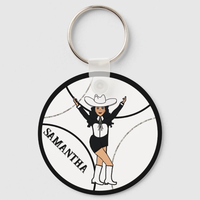 Llavero Keychain occidental/bailarina Blanco negro B (Anverso)