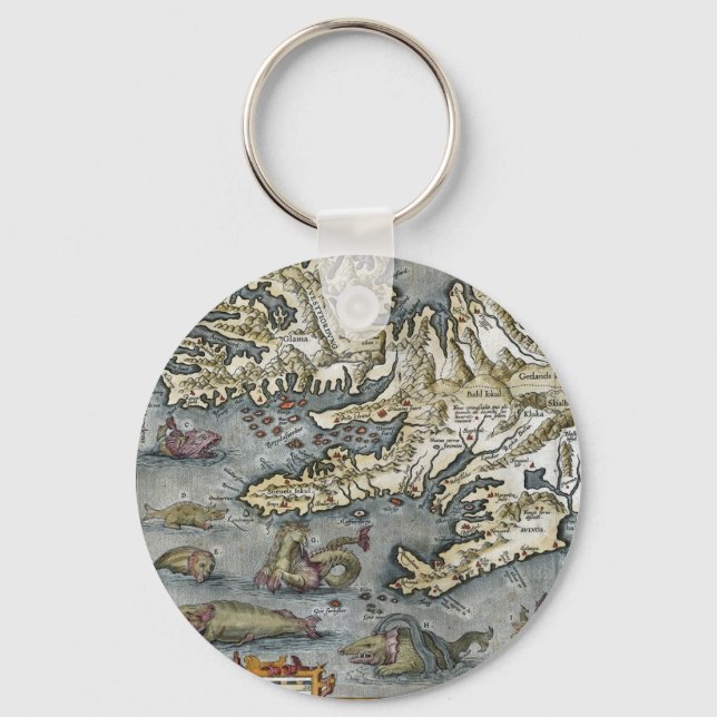 Llavero Keychain Ortelius Map Sea Monsters (Anverso)