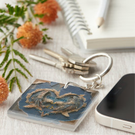 Llavero Keychain Paper Cut Eagle Two Souls One Heart