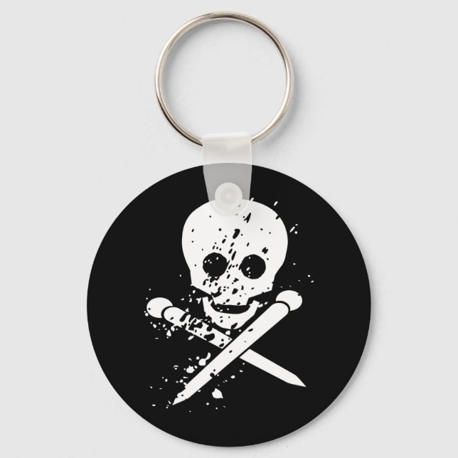 Llavero Keychain para el cráneo negro HA (Anverso)